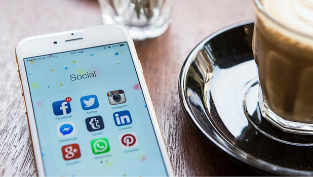 Smartphone and coffee