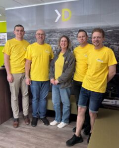 The team from kirkby DIamond with Karen Hughes from The Air Ambulance Service